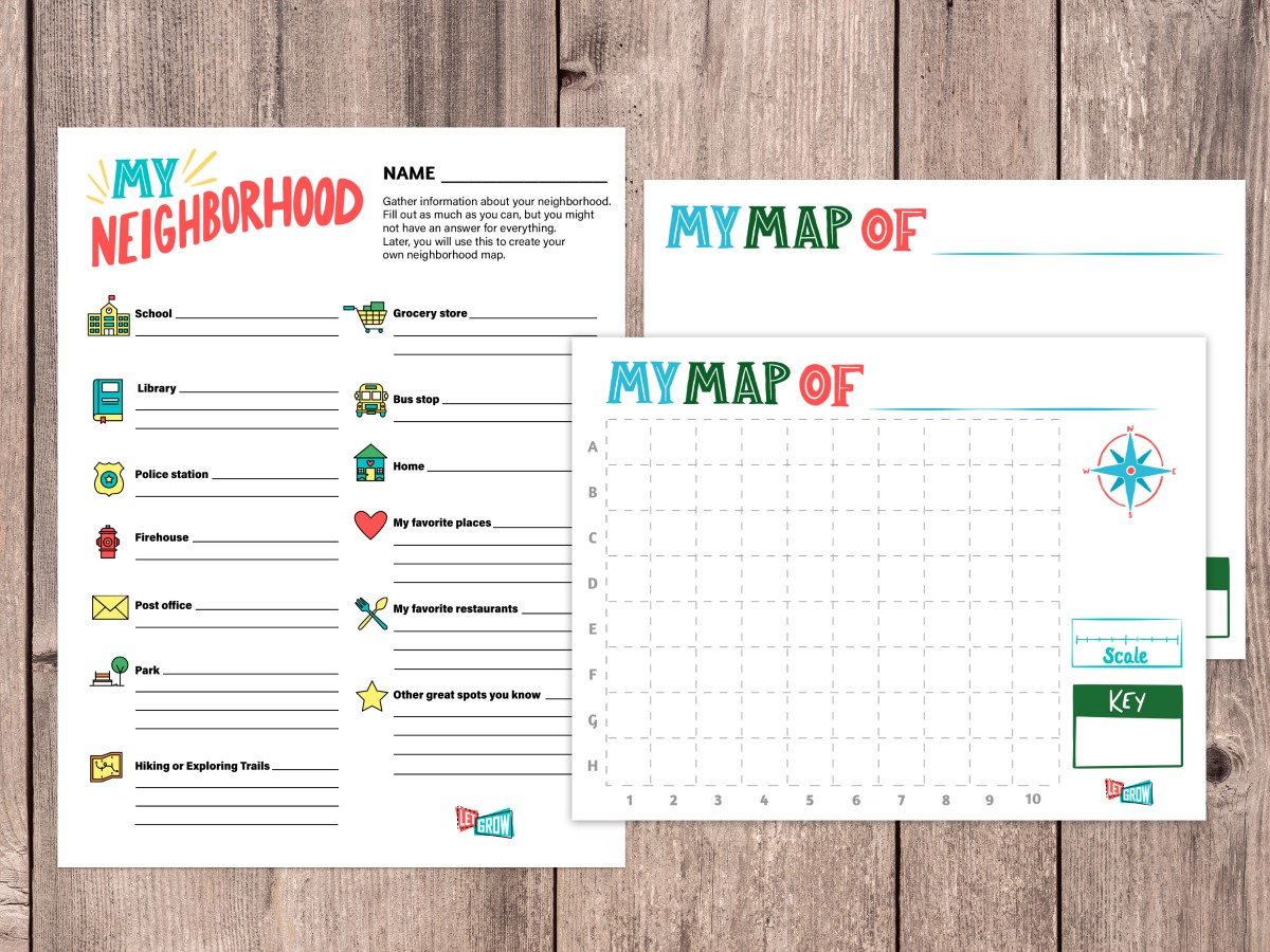 Make Your Own Neighborhood Map with These Free Printables With Regard To Parts Of A Map Worksheet