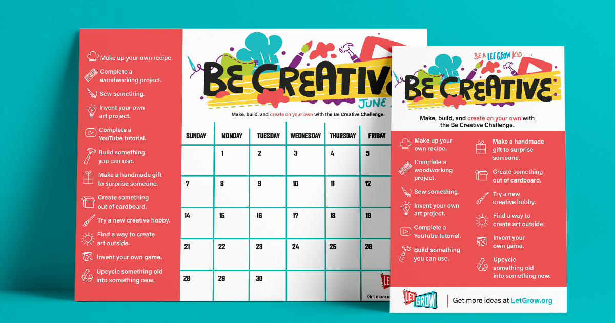 Get a FREE June Calendar with Prompts to Promote Creativity