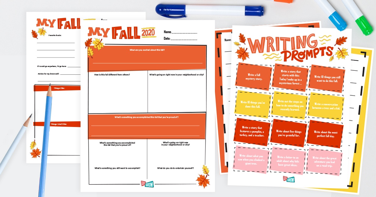 Free Fall Writing Kit and Journal Pages