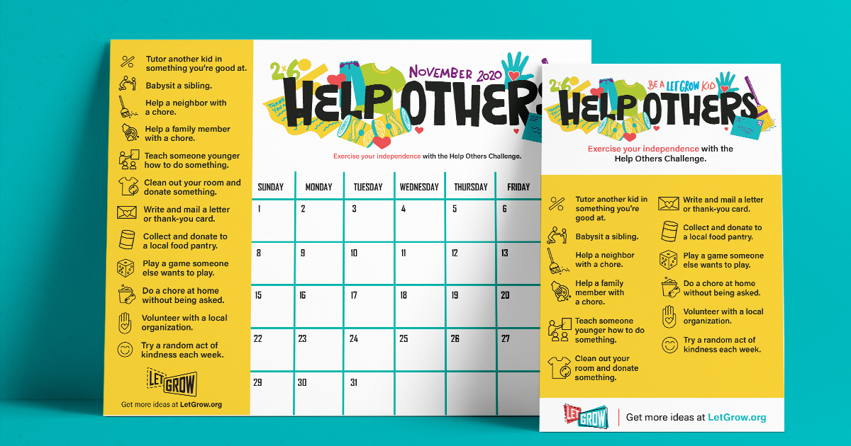 Free November Calendar Encourages Kids to Help Others