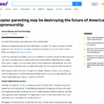 Yahoo News: Helicopter Parenting May Be Destroying American Entrepreneurship, by Lenore Skenazy and Clay Routledge