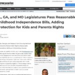FL, GA, and MO Legislatures Pass Reasonable Childhood Independence Bills, Adding Protection for Kids and Parents Rights